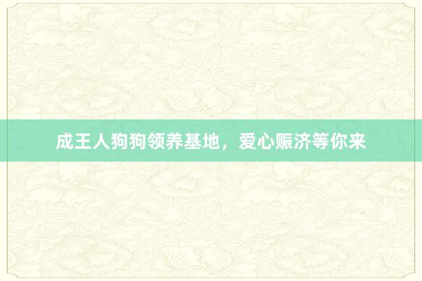 成王人狗狗领养基地，爱心赈济等你来
